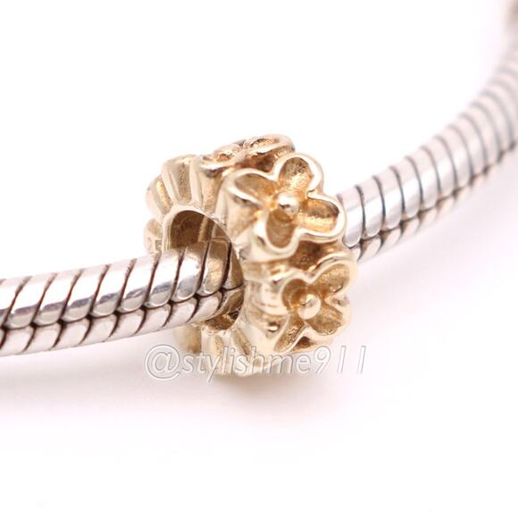 Authentic PANDORA Retired 14k Gold Aloha Daisy Spacer Charm